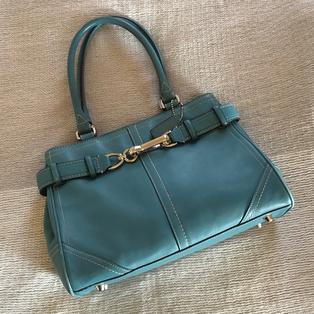 Coach Teal Leather Handbag - Like New!
